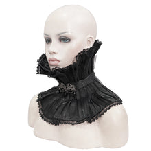 Load image into Gallery viewer, AS07601 Unisex Gothic black pleated high neck collar