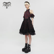 Load image into Gallery viewer, SKT143 punk cheongsam collar plaid dress