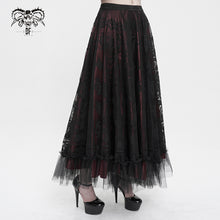 Load image into Gallery viewer, SKT160 Gothic Lace big Swing Black and Red Women's Skirt