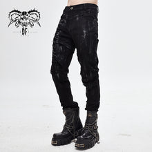 Load image into Gallery viewer, PT112 Devil fashion brand punk mecha hand painted slim black men trousers