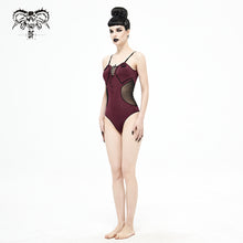 Load image into Gallery viewer, SST015 Chest hand-cranked gothic one-piece swimsuit