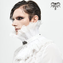 Load image into Gallery viewer, AS07602 Unisex Gothic white pleated high neck collar