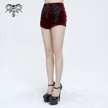 Load image into Gallery viewer, PT170 Gothic Stretch Velvet Women's High Waist Shorts