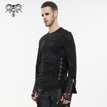 Load image into Gallery viewer, TT204 Men Torn Spider Web Printed Long Sleeve T-Shirt