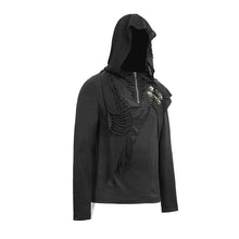 Load image into Gallery viewer, TT140 Devil fashion designer asymmetric tatters worn out hooded winter shirts