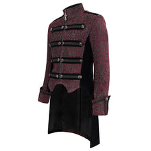 Load image into Gallery viewer, CT19902 Gothic dark pattern four-breasted black and red coat