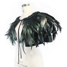 Load image into Gallery viewer, CA011 carnival accessory lace neckline feather gothic shawl for women and men