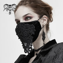 Load image into Gallery viewer, MK019 Gothic black beaded velvet sexy women lace mask