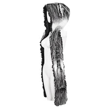 Load image into Gallery viewer, AS141 Black and White Long Hair Cat Ears Punk Hooded Scarf