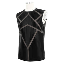 Load image into Gallery viewer, TT161 Men shiny knit patchwork vest
