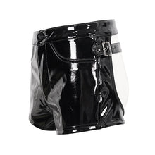 Load image into Gallery viewer, SX020 Punk patent leather sexy open hip short leather pants