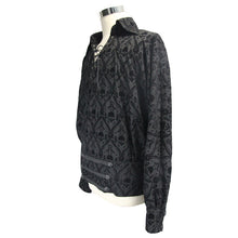 Load image into Gallery viewer, SHT020 Spring Gothic lace up neckline skull printed men shirt with braids