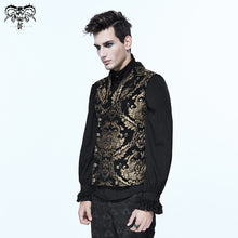 Load image into Gallery viewer, WT01301 Gothic fancy costume western style black and gold palace big flower men short vest