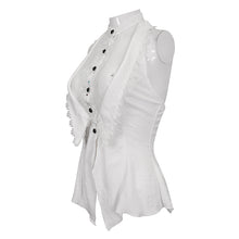 Load image into Gallery viewer, SHT09702 White Gothic daily life Sleeveless women Blouse