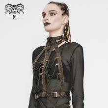 Load image into Gallery viewer, AS065 steampunk accessories brown women distressed body harness with chains