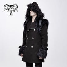 Load image into Gallery viewer, CT129 winter men cape collar punk long coat with fur
