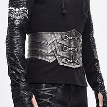 Load image into Gallery viewer, AS06101 Punk metallic armor silver lace up men leather belts