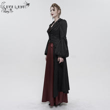 Load image into Gallery viewer, ECT012 GOTHIC women black jacquard thin long coat
