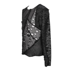 Load image into Gallery viewer, TT125 decadent unedged classic style spliced mesh round collar long sleeve torn men shirts