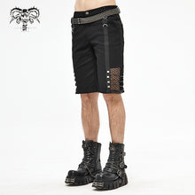 Load image into Gallery viewer, PT140 Punk rough rope mesh spliced men fifth trousers