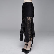 Load image into Gallery viewer, SKT097 daily life irregular hem court flocking printed mesh sexy ladies package hip fishtail skirt