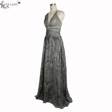 Load image into Gallery viewer, ESKT008 punk wedding branch embroidery smoky pattern sexy women silk chiffon halter dress