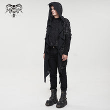 Load image into Gallery viewer, CT177 Decadent Gothic Cross Ragged Knit Men's Hooded Jacket