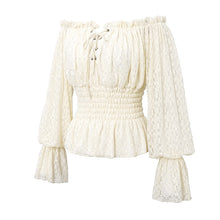 Load image into Gallery viewer, TT15102 pure princess lolita everyday wearing off shoulder lantern sleeves girls lace top
