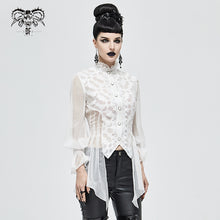 Load image into Gallery viewer, SHT06802 white Gothic Chiffon Blouse
