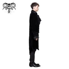 Load image into Gallery viewer, CT02801 Men black gothic hand-embroidered fake two pieces velvet coats
