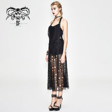 Load image into Gallery viewer, SKT079 daily Summer sexy girls punk broken holes mesh peplum halter dress