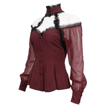 Load image into Gallery viewer, SHT09502 Red Off shoulder Lolita blouse