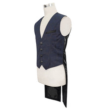 Load image into Gallery viewer, WT06902 Blue gothic men's vest with tail