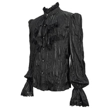 Load image into Gallery viewer, SHT092 Pleated Rubberized Gothic Men's Shirt