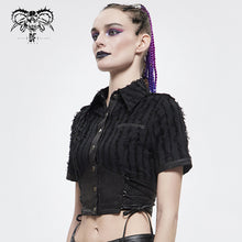 Load image into Gallery viewer, SHT065 Vertical Tattered Military Uniform Short Blouse