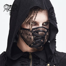 Load image into Gallery viewer, MK043 punk colors matching lace up broken holes brown men mask