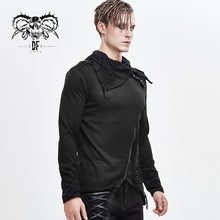 Load image into Gallery viewer, TT157 daily life men big ragged turn down collar woolen punk long sleeve shirts with zipper