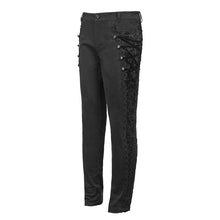 Load image into Gallery viewer, PT111  punk wedding men gothic trousers with side bottons and side flocking
