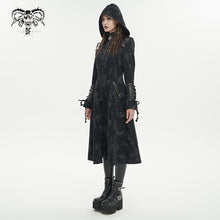 Load image into Gallery viewer, CT202 Women Punk Irregular Pattern Print Long Trench Coat