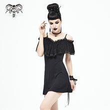 Load image into Gallery viewer, TT171 Gothic strapless drawstring sling T-shirt