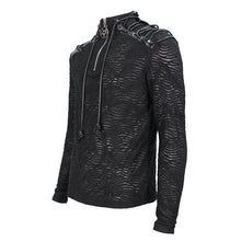 Load image into Gallery viewer, TT217 Autumn and Winter textured turtleneck punk black men T-shirt