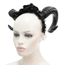 Load image into Gallery viewer, EAS010 Gothic horns rose headband
