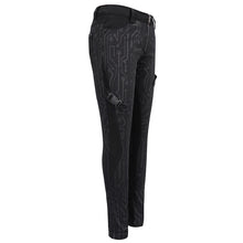 Load image into Gallery viewer, PT142 Cyberpunk circuit printed leather loops women pants