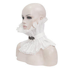 Load image into Gallery viewer, AS07602 Unisex Gothic white pleated high neck collar