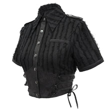 Load image into Gallery viewer, SHT065 Vertical Tattered Military Uniform Short Blouse