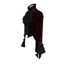 Load image into Gallery viewer, CT13302 Autumn red women gothic party Paisley jacquard velvet swallow-tailed jackets