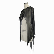 Load image into Gallery viewer, CA008 black women punk hooded mesh bat shawl