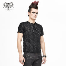 Load image into Gallery viewer, TT162 Punk knit ragged men T-shirt