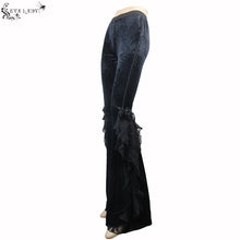Load image into Gallery viewer, EPT002 sexy women dark patterned stretchy embossed velvet flared pants