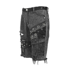 Load image into Gallery viewer, PT113 decadence Summer punk rock men nailed ragged shorts